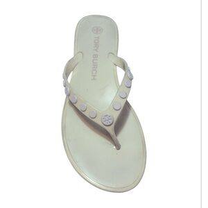 AMPUTEE RIGHT SHOE ONLY Tory Burch Studded Jelly Thong Sandals Sz 7 ONE SHOE